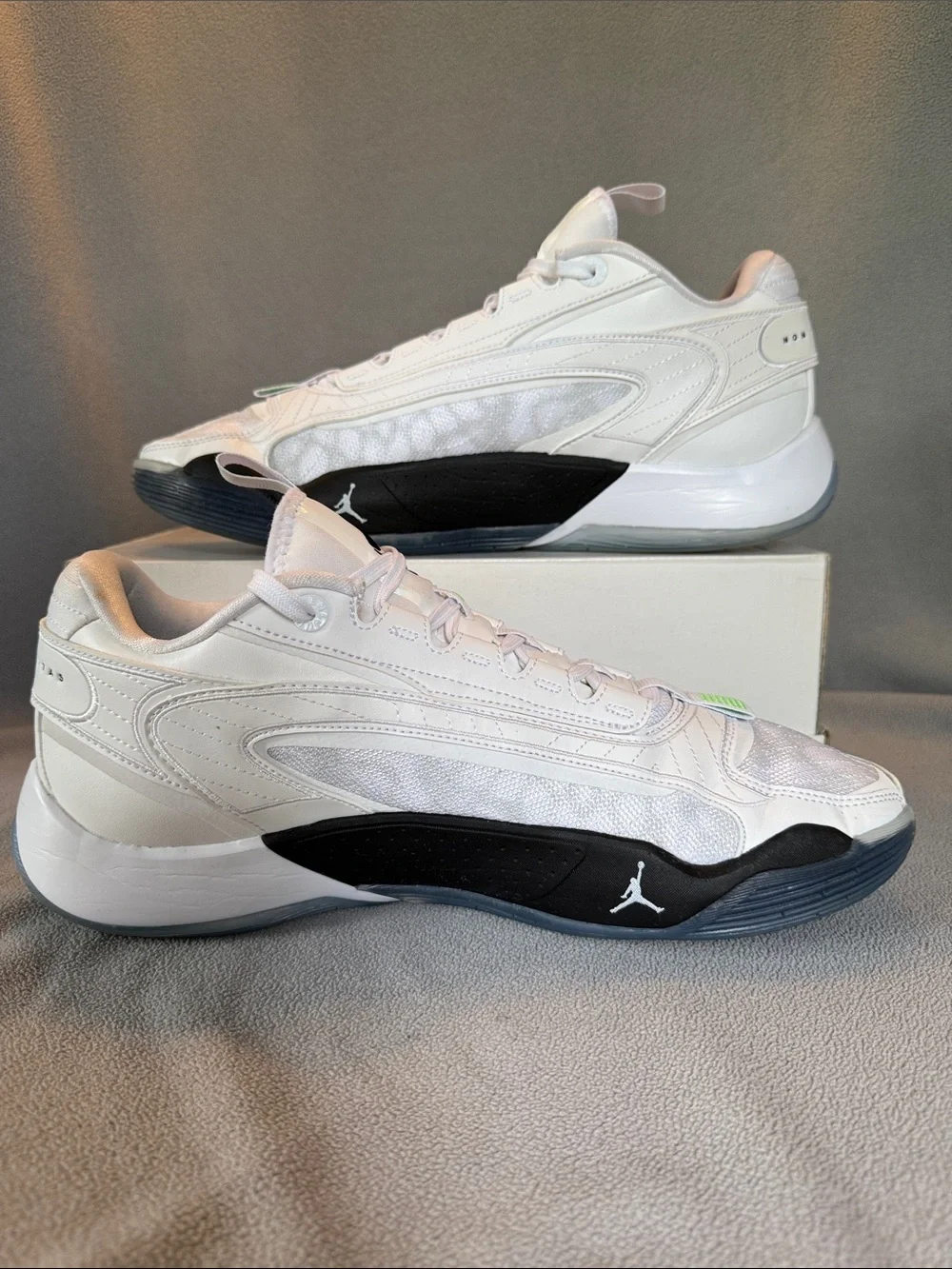 Jordan Men's Luka 2 White & Volt Low-Top Athletic Sneakers. No Box.